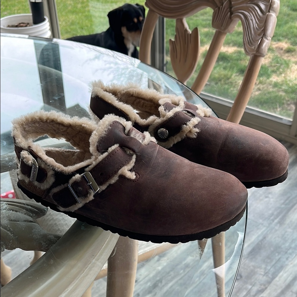 BIRKENSTOCK Tokio shearling BROWN oiled leather 39 N